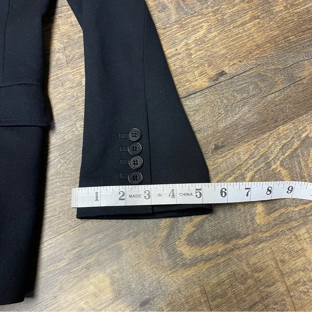Talbots Blazer Women’s 12 Black Lined 2 Button Minimalist Coat Career Jacket - Picture 10 of 11